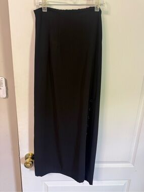 Studio C Black Midi Skirt with Side Button Detail